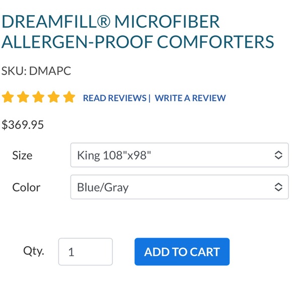 Mission Allergy King Gray/Blue Comforter - Picture 6 of 6